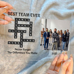 Custom Scrabble Thank You Gift For Appreciation, Coworkers, Boss, Team - Personalized Acrylic Photo Plaque