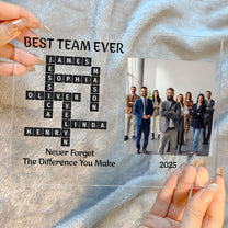 Custom Scrabble Thank You Gift For Appreciation, Coworkers, Boss, Team - Personalized Acrylic Photo Plaque