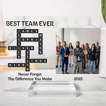 Custom Scrabble Thank You Gift For Appreciation, Coworkers, Boss, Team - Personalized Acrylic Photo Plaque