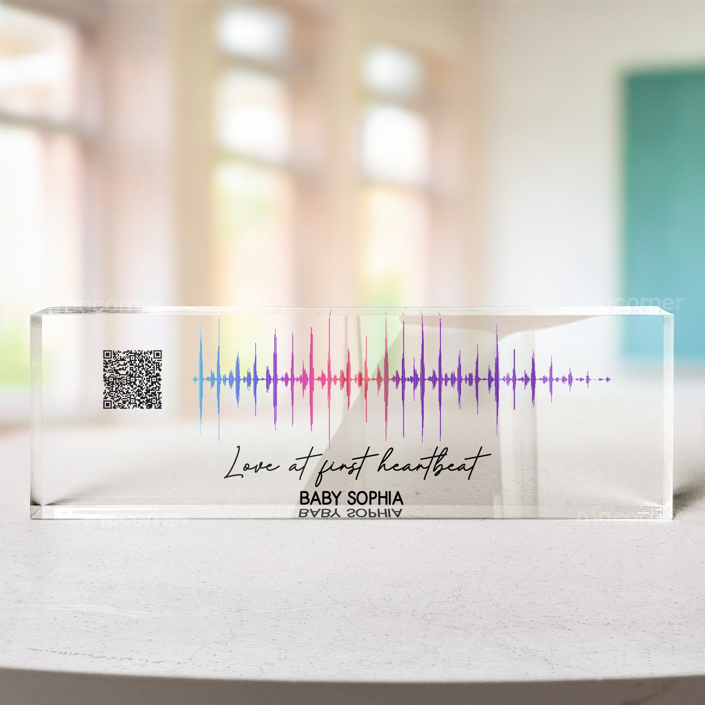 Custom Soundwave Art Pregnancy Mommy To Be - Personalized Name Plate