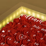 Custom Special Date Anniversary For Couples - Personalized Flower Shadow Box With LED Light