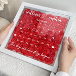 Custom Special Date Anniversary For Couples - Personalized Flower Shadow Box With LED Light