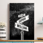 Custom Star Map Street Sign Couple Anniversary Gift - Personalized Poster