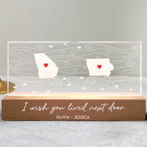 Custom States I Wish You Lived Next Door - Personalized LED Night Light