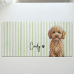 Custom Striped Pet Portrait Watercolor Pet Lover Gift - Personalized Desk Mat 2