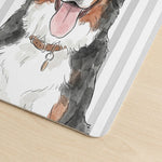 Custom Striped Pet Portrait Watercolor Pet Lover Gift - Personalized Desk Mat 4