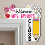 Custom Teacher Bow Back To School - Personalized Door Corner Decor