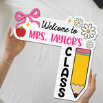 Custom Teacher Bow Back To School - Personalized Door Corner Decor