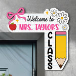 Custom Teacher Bow Back To School - Personalized Door Corner Decor