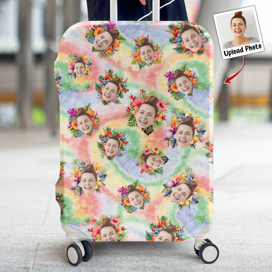 Custom Tropical Photo For Traveler - Personalized Photo Luggage Cover