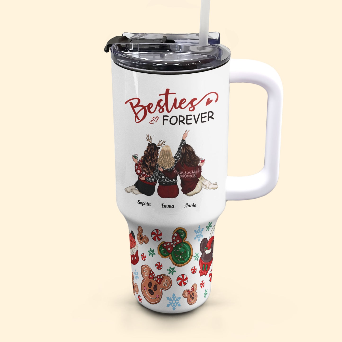 Custom Tumbler 40Oz For Friends - Personalized 40oz Tumbler With Straw