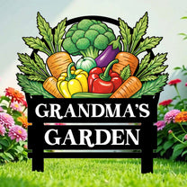 Custom Vegetables Floral Garden - Personalized Metal Garden Stake