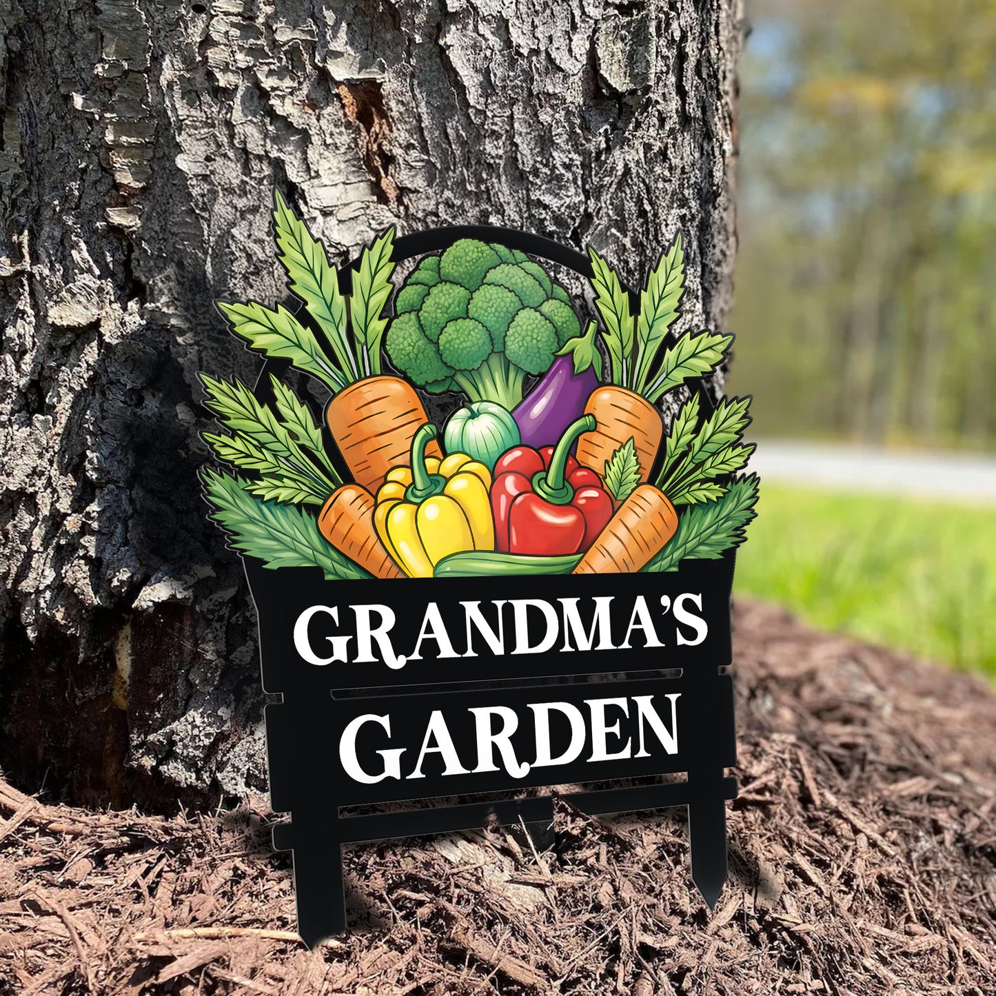 Custom Vegetables Floral Garden - Personalized Metal Garden Stake