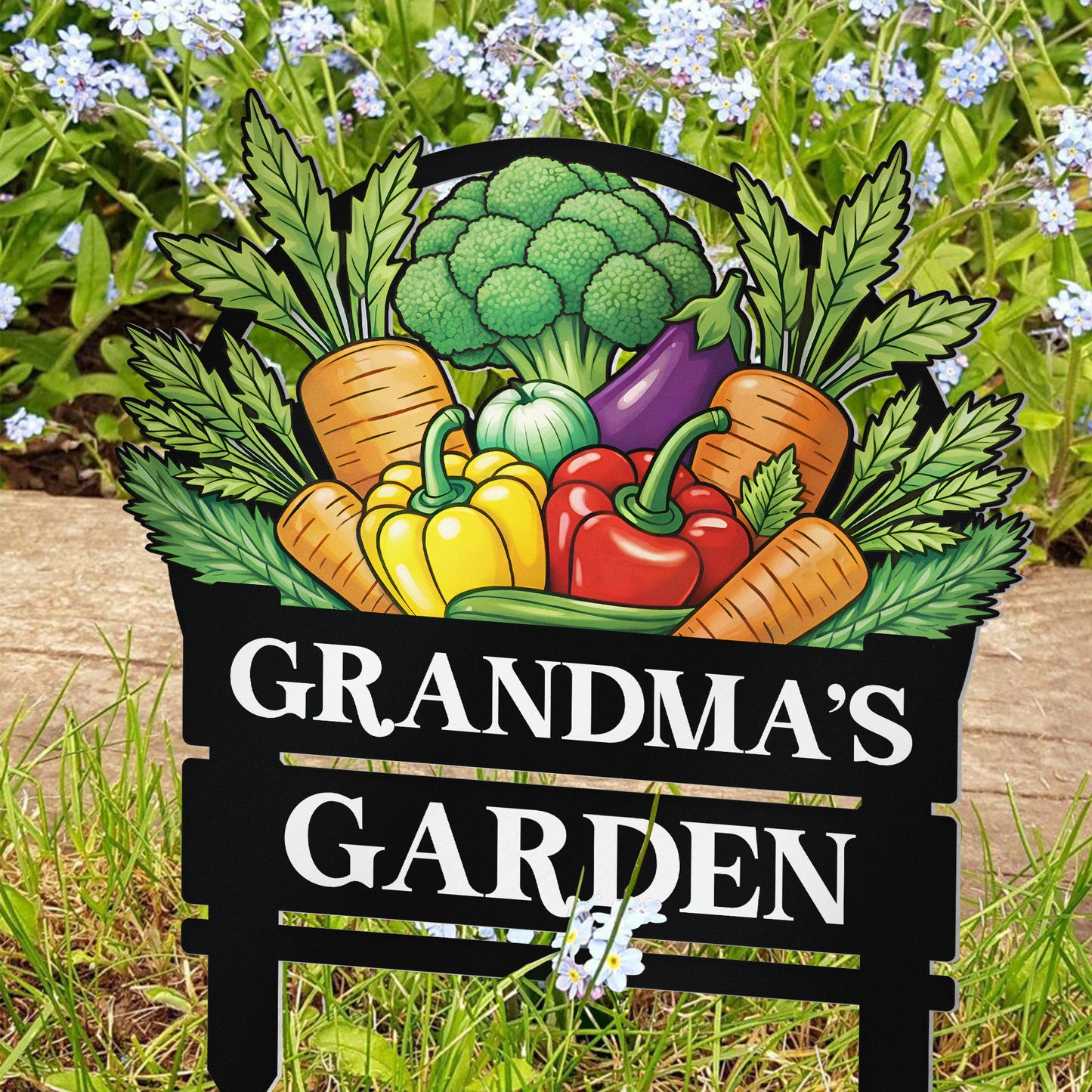 Custom Vegetables Floral Garden - Personalized Metal Garden Stake