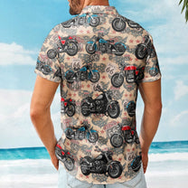 Custom Vintage Bikes Photo For Bikers Men Husband - Custom Photo Hawaiian Shirt