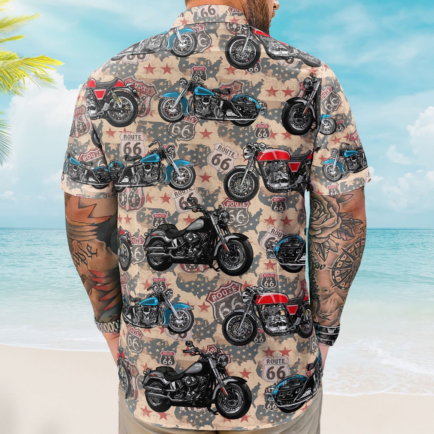 Custom Vintage Bikes Photo For Bikers Men Husband - Custom Photo Hawaiian Shirt