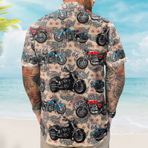 Custom Vintage Bikes Photo For Bikers Men Husband - Custom Photo Hawaiian Shirt