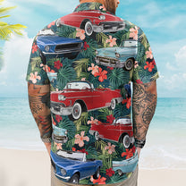 Custom Vintage Car Muscle Cars For Men, Husband - Custom Photo Hawaiian Shirt