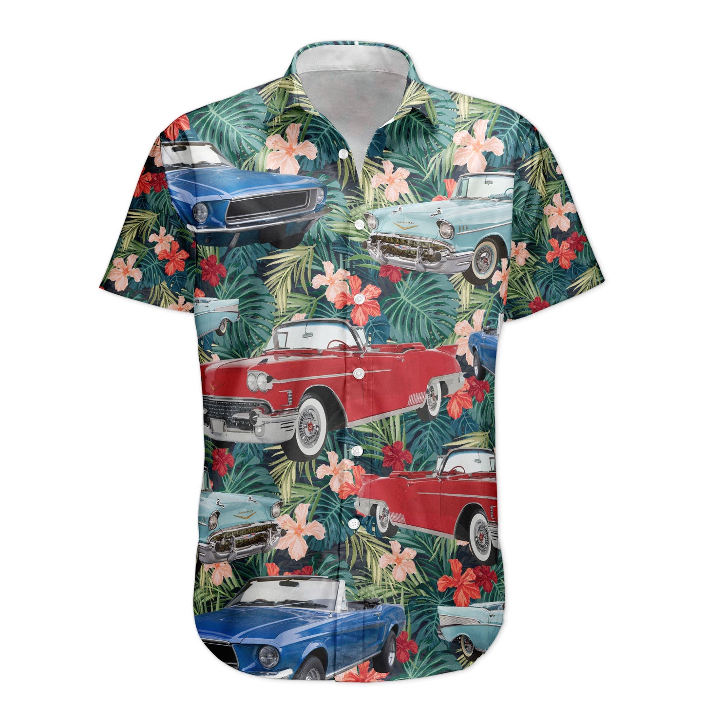 Custom Vintage Car Muscle Cars For Men, Husband - Custom Photo Hawaiian Shirt