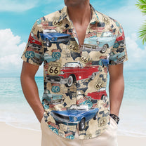 Custom Vintage Cars Muscle Cars For Men, Husband - Custom Photo Hawaiian Shirt