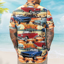 Custom Vintage Cars Photo Muscle Cars For Men, Husband - Custom Photo Hawaiian Shirt