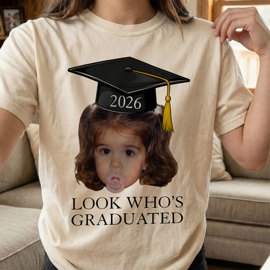 Custom Vintage Childhood Photo Graduation Gift For Him, Her Party Decorations - Personalized Photo Comfort Tee