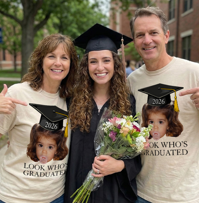 Custom Vintage Childhood Photo Graduation Gift For Him, Her Party Decorations - Personalized Photo Comfort Tee