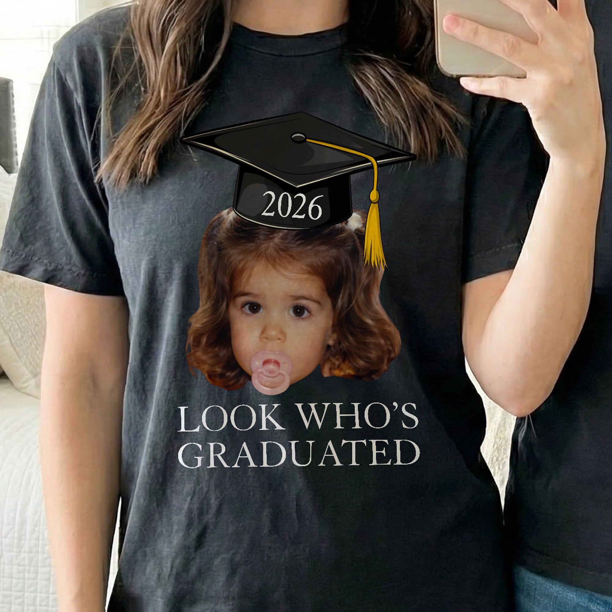 Custom Vintage Childhood Photo Graduation Gift For Him, Her Party Decorations - Personalized Photo Comfort Tee