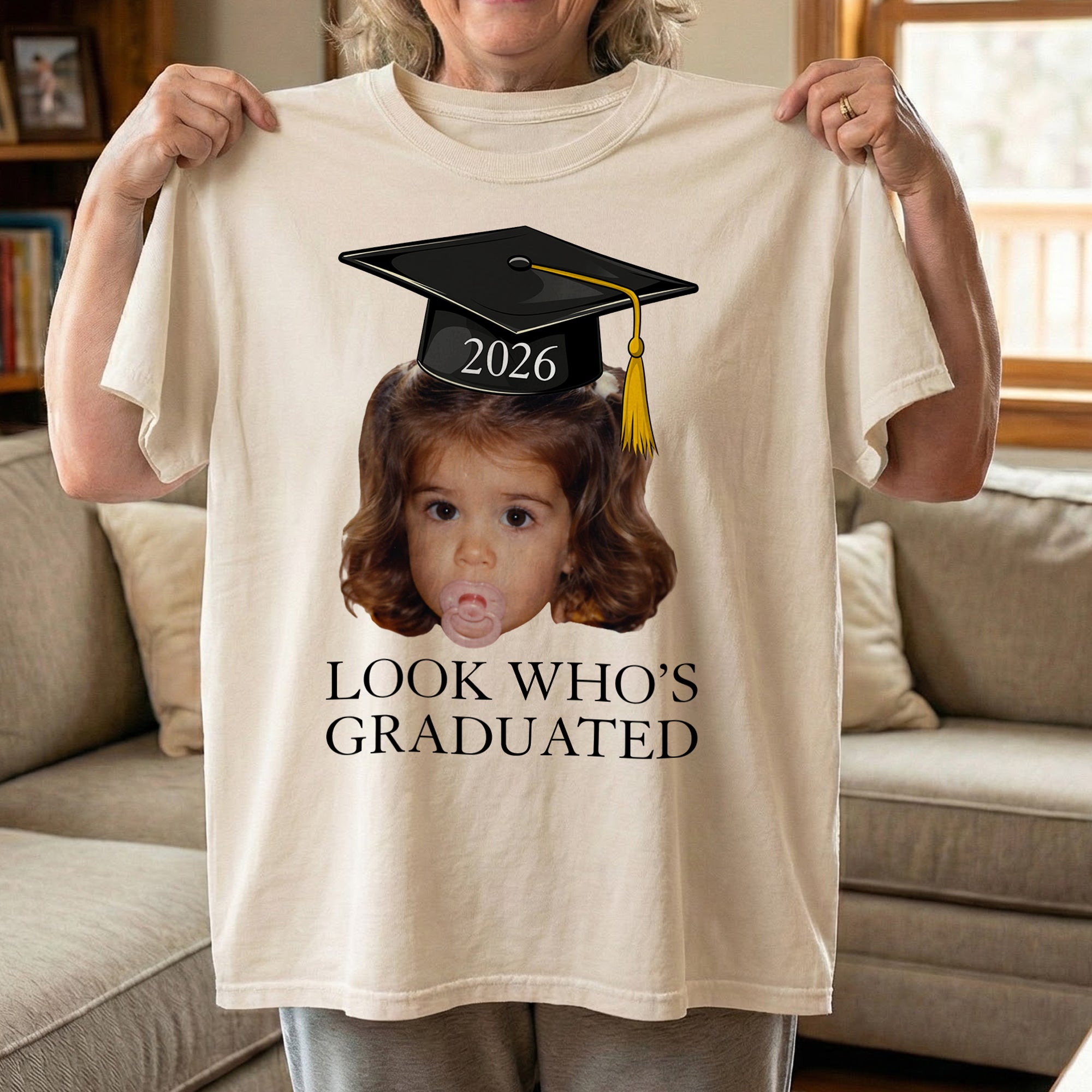 Custom Vintage Childhood Photo Graduation Gift For Him, Her Party Decorations - Personalized Photo Comfort Tee
