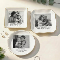 Custom Vintage Photo & Message - Mother's Day Gifts For Mom - Personalized Photo Jewelry Dish