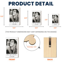 Custom Vintage Retro Couple Photo - Personalized Wooden Photo Car Visor Clip