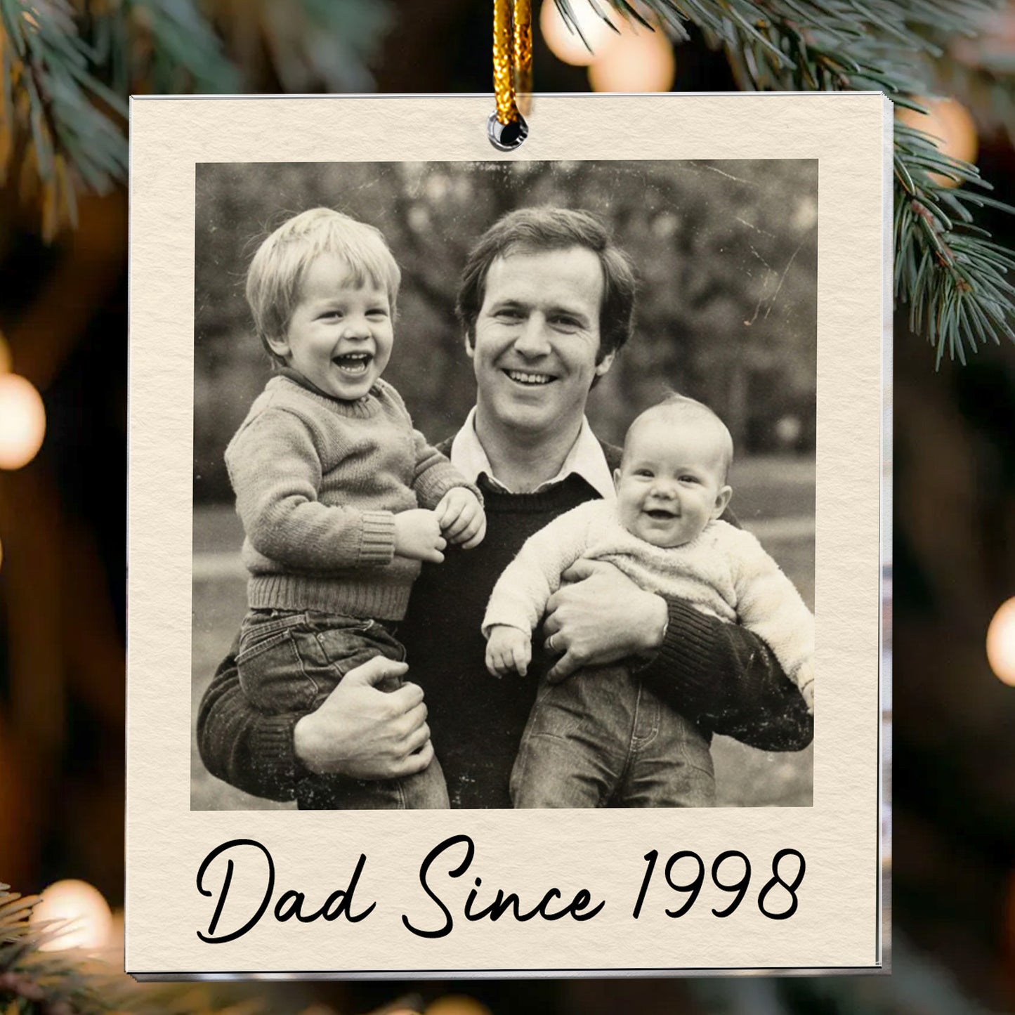 Custom Vintage Retro Polaroid Photo Christmas For Kids, Family, Siblings, Grandparents - Personalized Acrylic Ornament