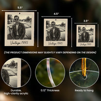 Custom Vintage Retro Polaroid Photo Christmas For Kids, Family, Siblings, Grandparents - Personalized Acrylic Ornament