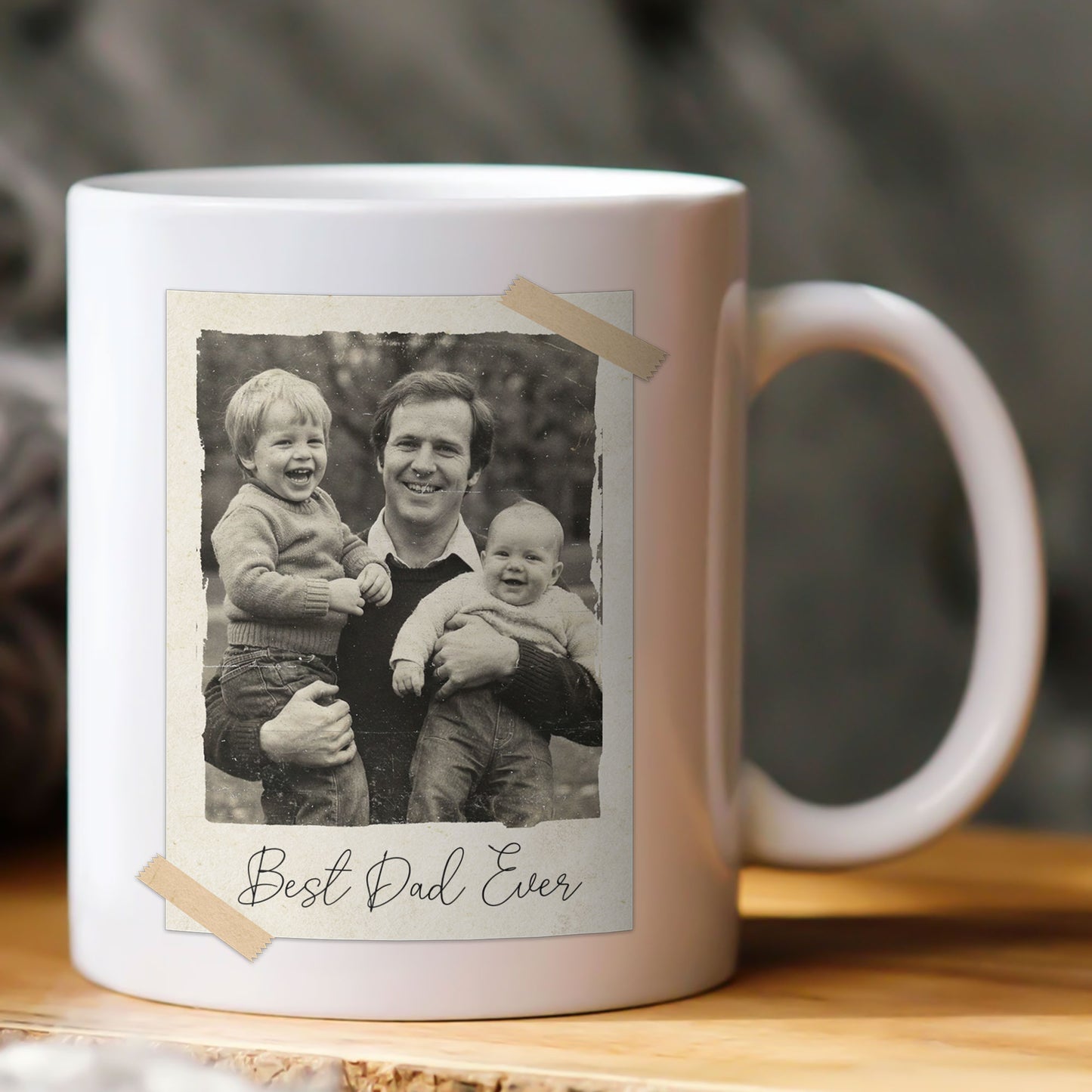 Custom Vintage Retro Polaroid Family Photo For Mom, Dad, Grandparents, Daughter, Son - Personalized Photo Mug