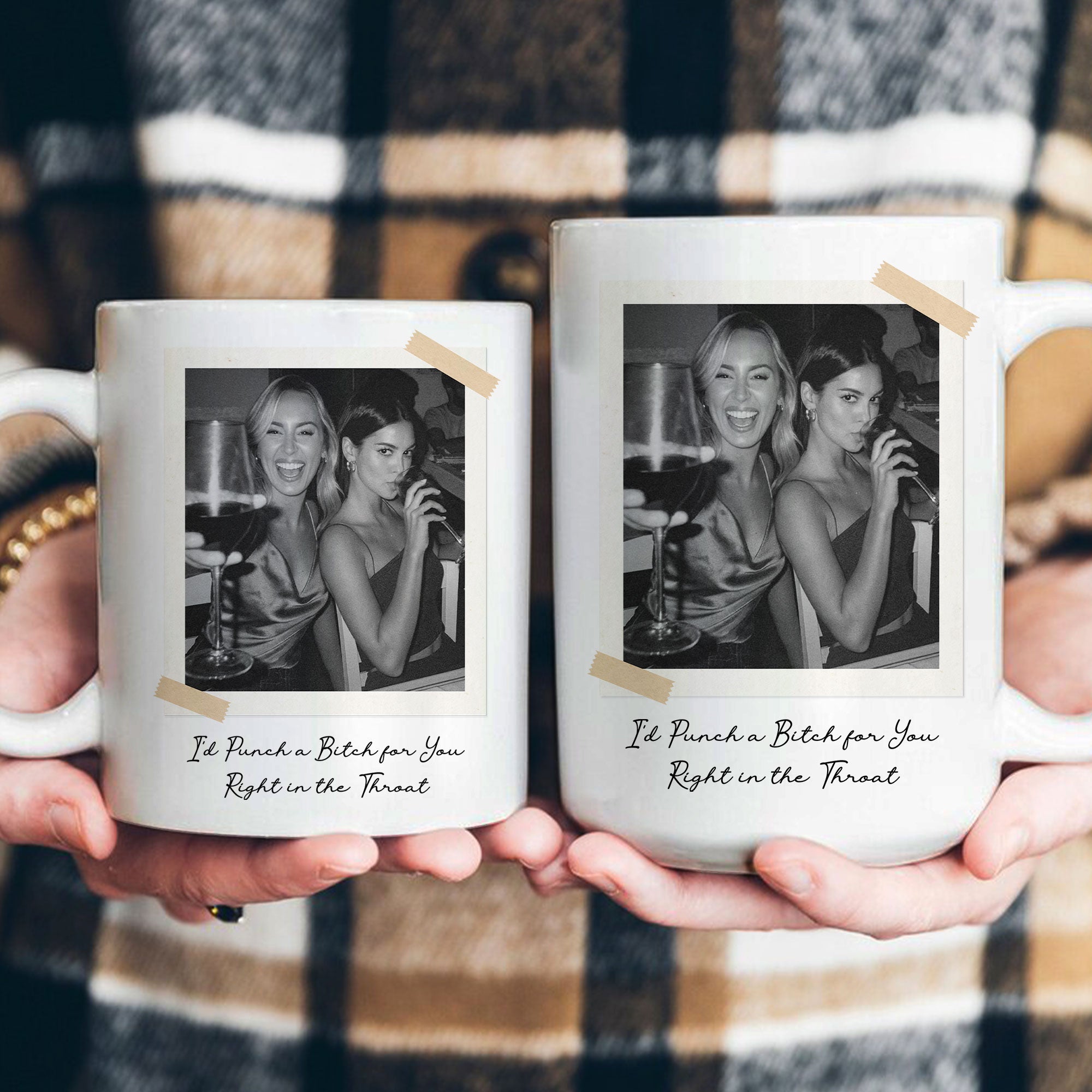 Custom Vintage Retro Polaroid Friendship Photo - Personalized Photo Mug