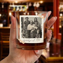 Custom Vintage Retro Polaroid Photo For Dad, Grandpa, Him, Husband - Personalized Photo Whiskey Glass