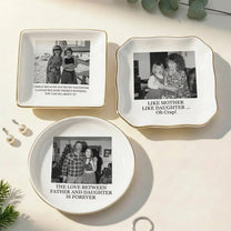 Custom Vintage Retro Polaroid Photo Trinket Tray For Daughter Gifts From Mom, Dad - Personalized Photo Jewelry Dish