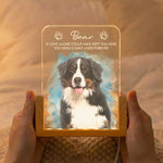 Custom Watercolor Pet Portrait, Pet Memorial Table Light - Personalized Night Light