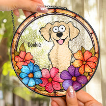 Custom Your Adorable Pet - Personalized Stained Glass Window Hanging Suncatcher