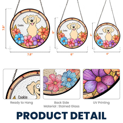 Custom Your Adorable Pet - Personalized Stained Glass Window Hanging Suncatcher