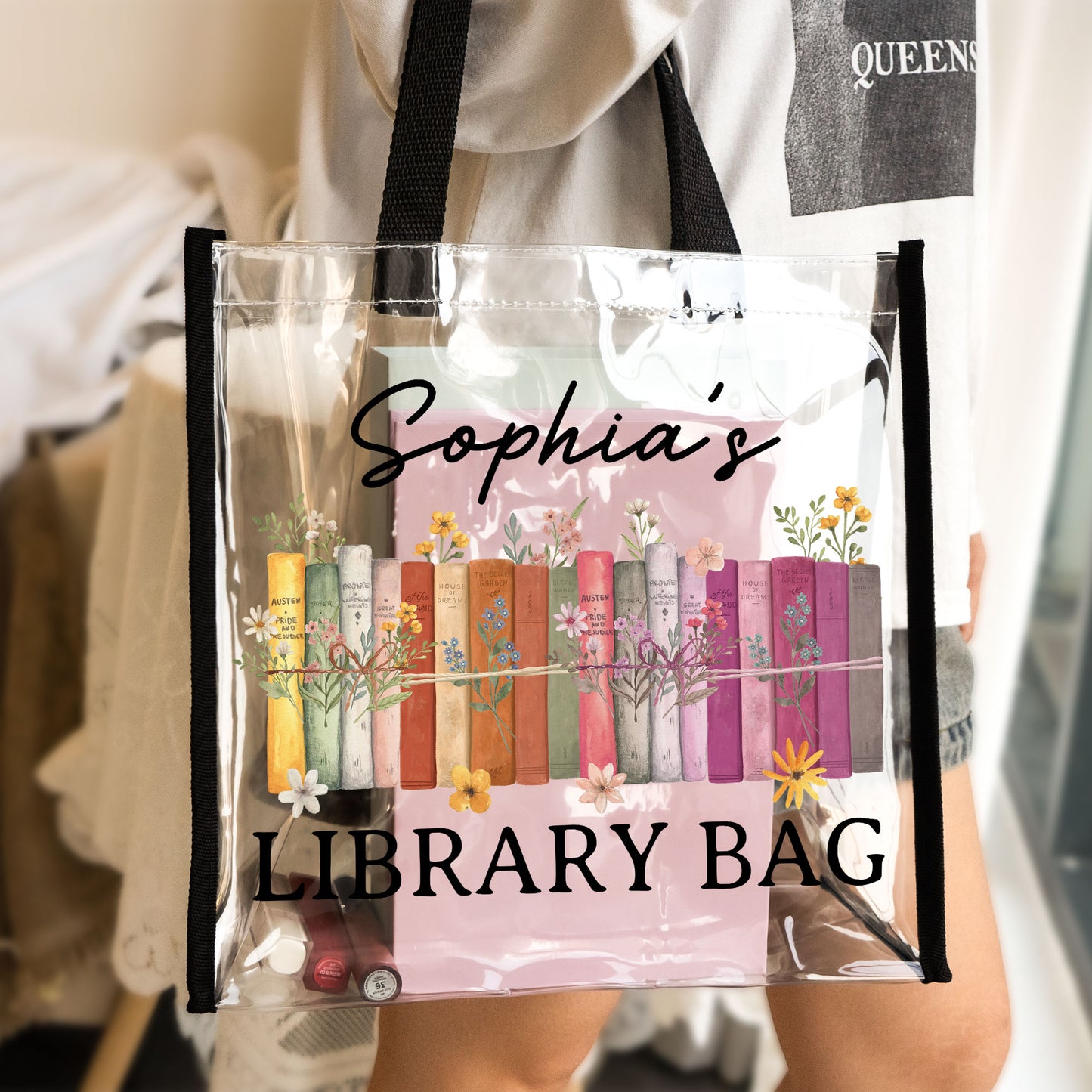 Custom Your Library Bag - Custom Clear Tote Bag