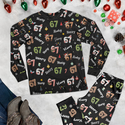 Custom '6 7' Six Seven Christmas Slang Meme For Kids & Adults - Personalized Pajama Set