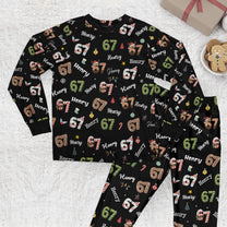 Custom '6 7' Six Seven Christmas Slang Meme For Kids & Adults - Personalized Pajama Set