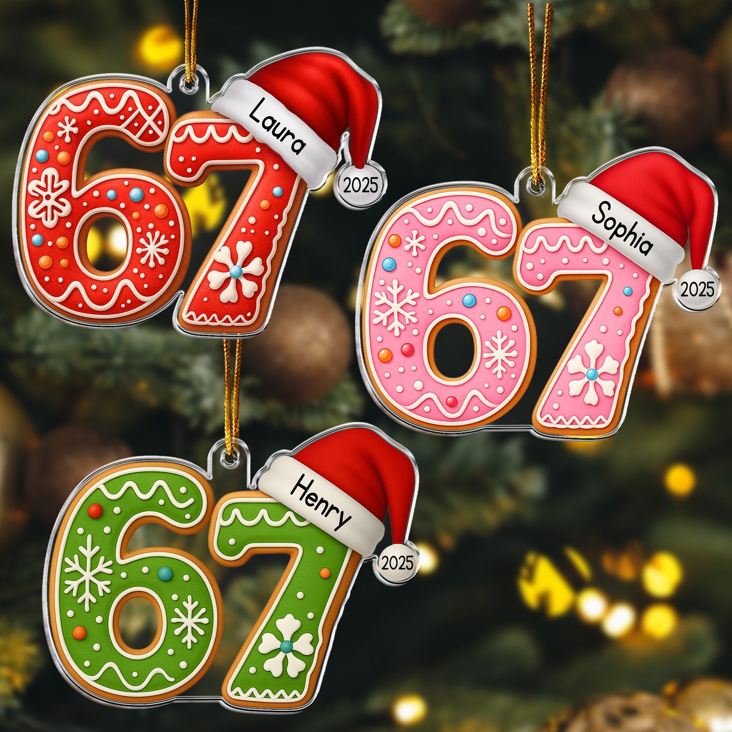 Custom '6 7' Six Seven Gen Z Gen Alpha Slang Meme For Kids Teenagers - Personalized Acrylic Ornament