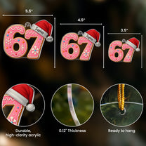 Custom '6 7' Six Seven Gen Z Gen Alpha Slang Meme For Kids Teenagers - Personalized Acrylic Ornament