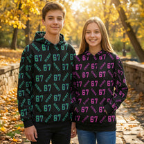 Custom '67' Slang Meme For Kids Teenagers & Adults - Personalized Hoodie