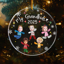 Custom Photo Grandkids 2025 - Personalized Acrylic Photo Ornament