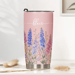 Custom Birth Flower & Name For Her, Gift For Friends, Coworkers, Daughters, Sisters - Personalized Tumbler