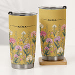 Custom Birth Flower & Name For Her, Gift For Friends, Coworkers, Daughters, Sisters - Personalized Tumbler