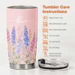 Custom Birth Flower & Name For Her, Gift For Friends, Coworkers, Daughters, Sisters - Personalized Tumbler